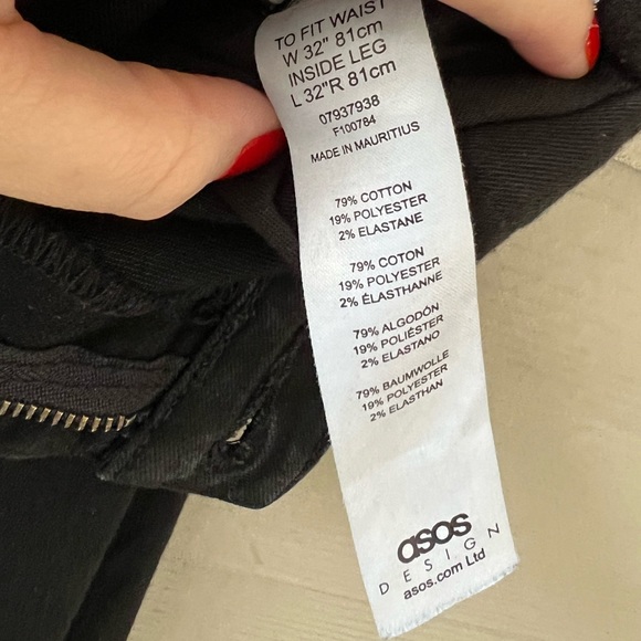 ASOS Black Denim Jeans size 32inch waist - Picture 4 of 4